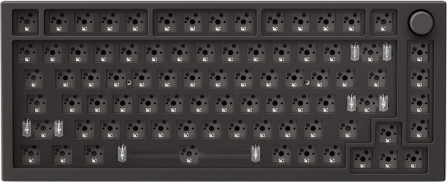 Front. Glorious - GMMK Pro Barebone High Profile Gasket Mounted RGB 75% Wired Mechanical Keyboard - Black.