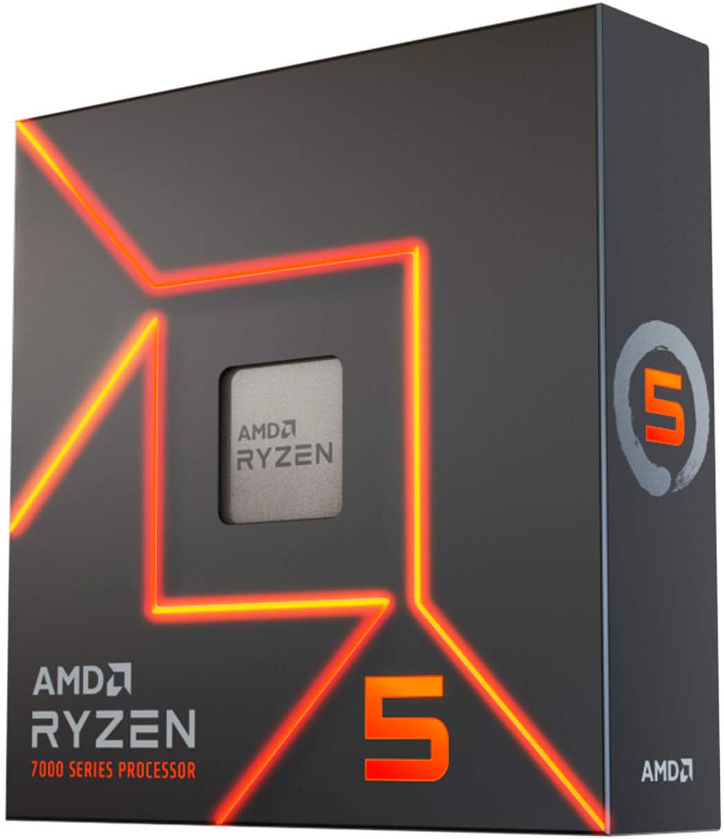 AMD - Ryzen 5 7600X 6-Core - 12-Thread 4.7GHz (5.3 GHz Max Boost) Socket AM5 PCI Express 5.0 Unlocked Desktop Processor - Silver