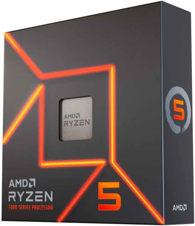 Front. AMD - Ryzen 5 7600X 6-core - 12-Thread 4.7GHz (5.3 GHz Max Boost) Socket AM5 Desktop Processor - Silver.