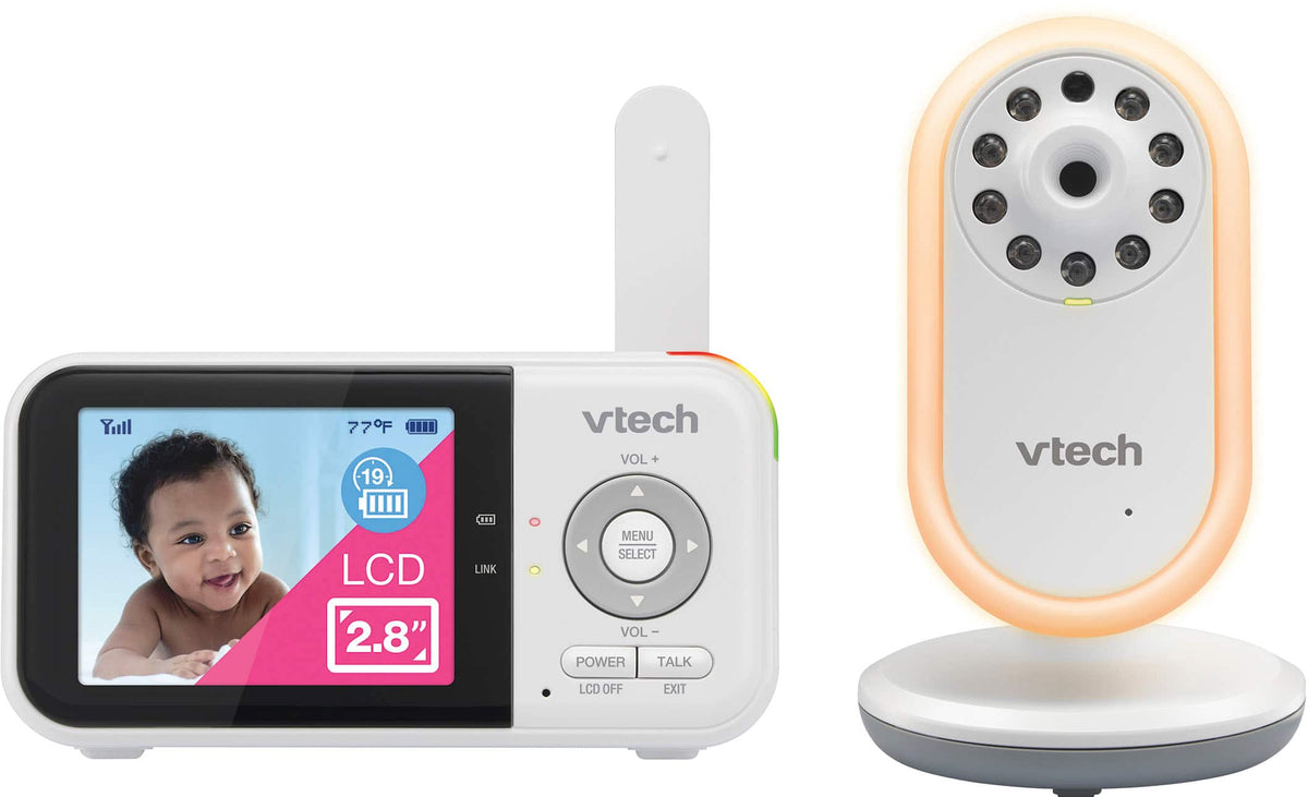 VTech - 2.8” Digital Video Baby Monitor with Night Light - White