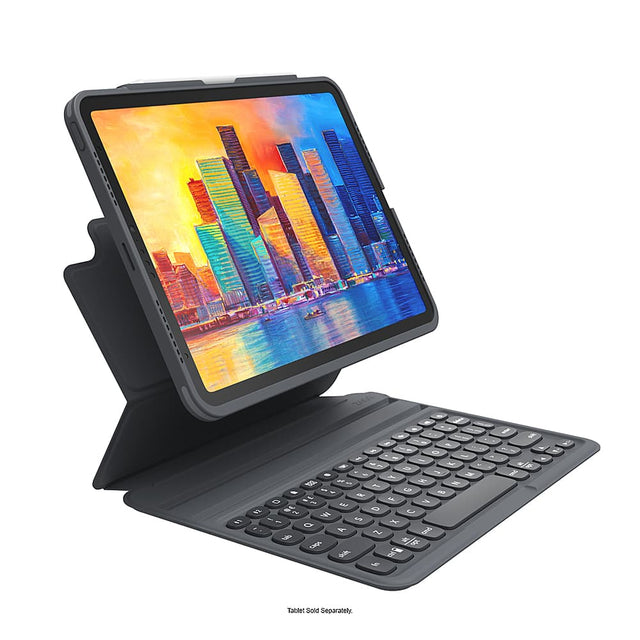 Front. ZAGG - Pro Keys Wireless Keyboard & Detachable Case for Apple iPad 10.9" 10th Gen (2022) - Black.