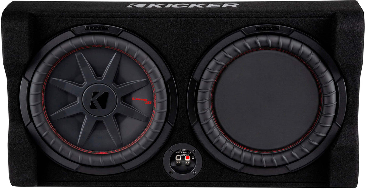 KICKER - CompRT Down-Firing 12” Dual-Voice-Coil 2-Ohm Loaded Subwoofer Enclosure - Black