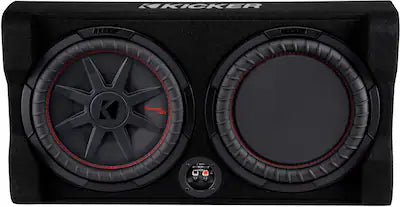KICKER - CompRT Down-Firing 12” Dual-Voice-Coil 2-Ohm Loaded Subwoofer Enclosure