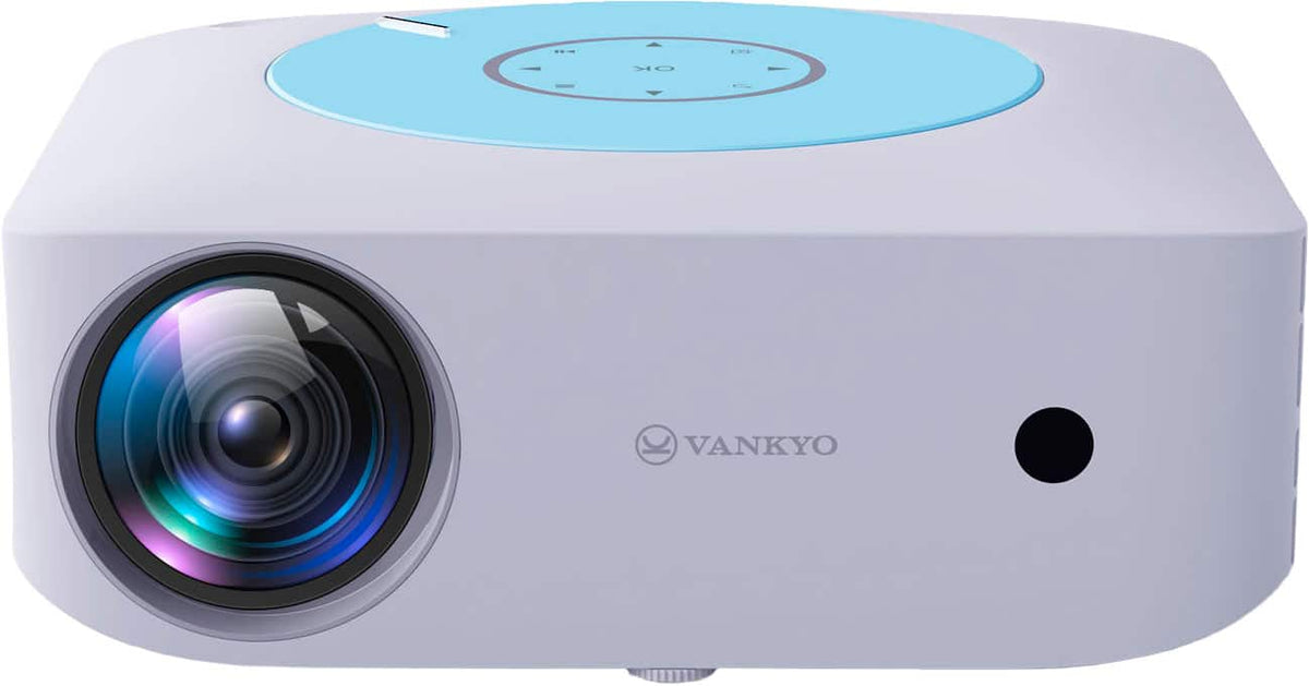 Vankyo - Leisure E30TBS Native 1080P Wireless Single LCD Projector, Screen Included - White/Blue
