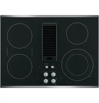 GE Profile - 30 in. Wide 4 Element Built-In Downdraft Electric Cooktop with Power Boil on Dual-Ring Element
