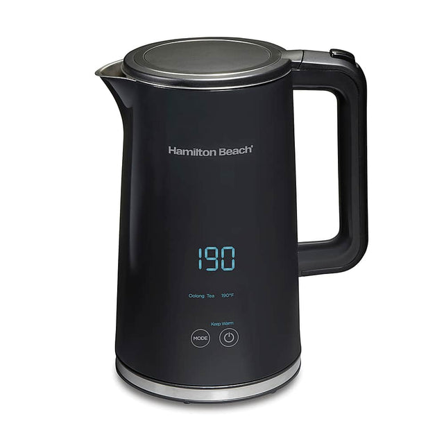 Front. Hamilton Beach - Cool-Touch Digital 1.7 Liter Kettle - Black.