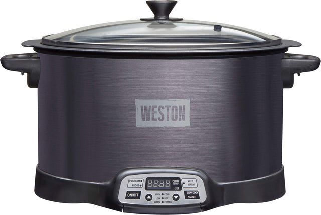 Front. Weston - 2-in-1 Indoor Smoker and Slow Cooker - STAINLESS STEEL.