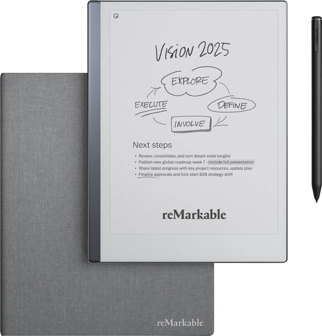 VISION 2025 reMarkable EXPLORE EXECUTE DEFINE INVOLVE V Next steps Review, consolidate and sort dream state longlist Publish new global roadmap week 7 include full presentation Share Latest progress with key project resources. update plan Finalize approvals and kick start B2B strategy shift reMarkable reMarkable