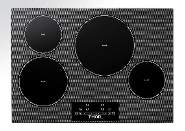 Front. Thor Kitchen - 30" Built-in Electric Induction Cooktop - Black.