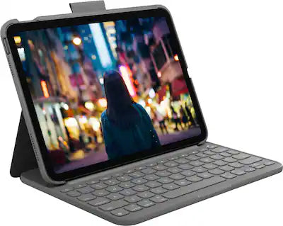 Logitech - Slim Folio Keyboard Case for Apple iPad - Latest Model A16 chip and iPad 10th Gen with Integrated Bluetooth Keyboard