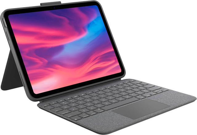 Front. Logitech - Combo Touch Keyboard and Trackpad Case for Apple iPad - Latest Model A16 chip and iPad 10th Gen with Detachable Keyboard - Oxford Gray.