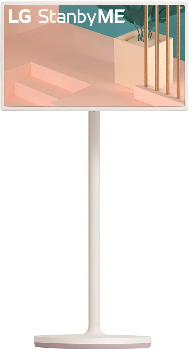 Front. LG - StanbyME 27” Class LED Full HD Smart webOS Touch Screen - Beige.
