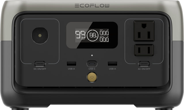 Front. EcoFlow - RIVER 2 Portable Power Station - Black.