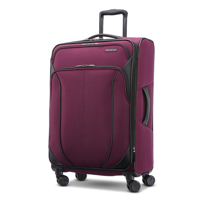 Front. American Tourister - 4 Kix 2.0 28" Expandable Spinner Suitcase - Purple Orchid.