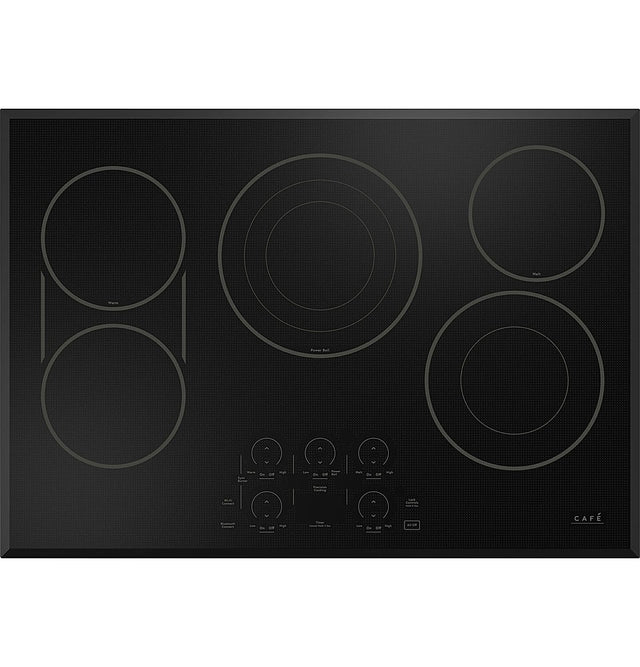 Front. Café - 30" Electric Built In Cooktop, Customizable - Black.