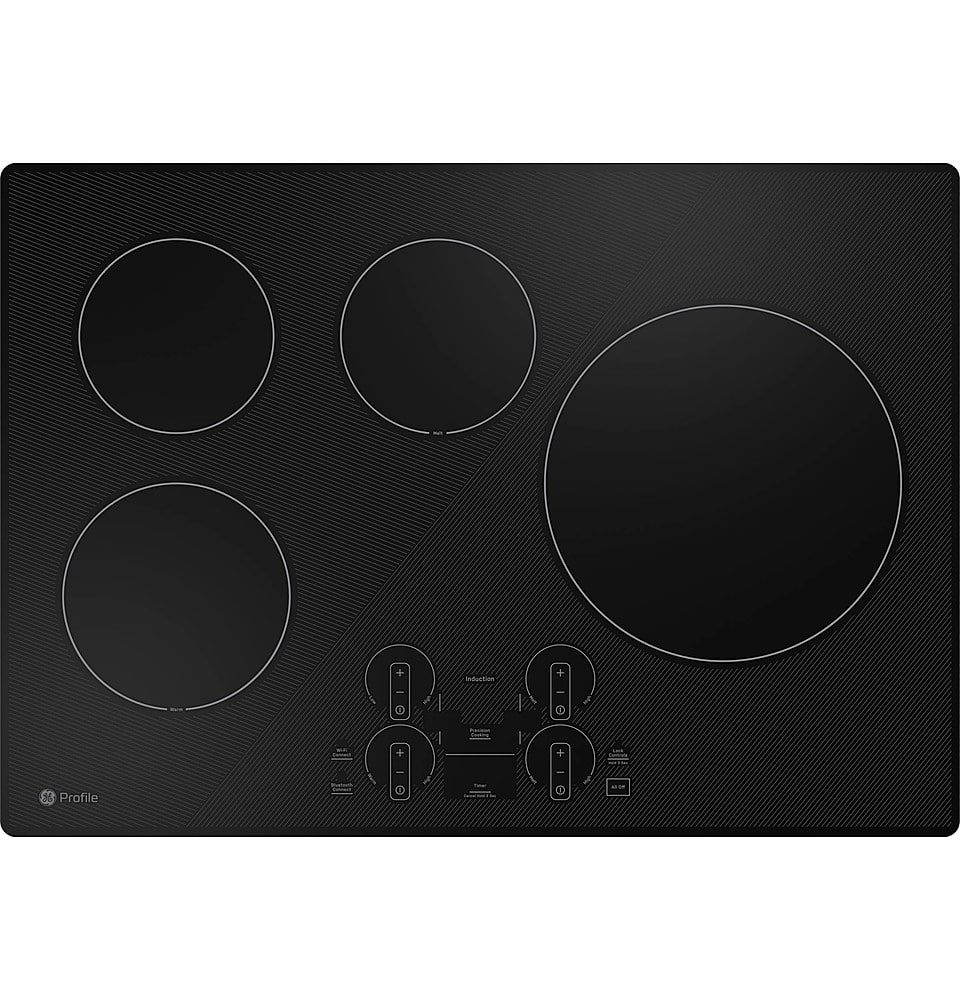 GE Profile - 30 in. Wide 4 Element ENERGY STAR Built-In Electric Induction Cooktop with Power Boil - Black