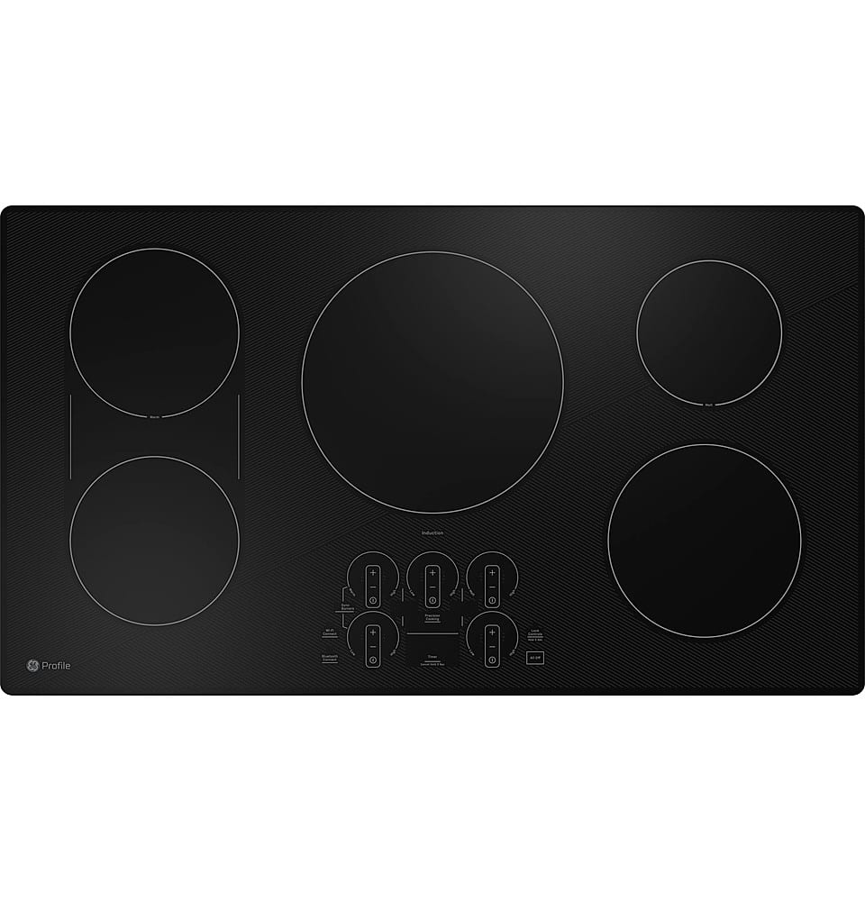 GE Profile - 36 in. Wide 5 Element ENERGY STAR Built-In Touch Control Electric Induction Cooktop with Power Boil - Black