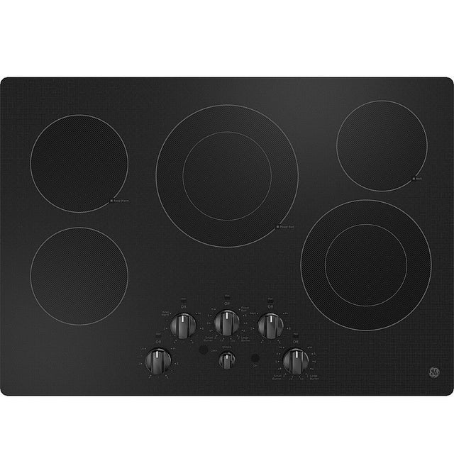 Front. GE - 30" Electric Built In Cooktop - Black.