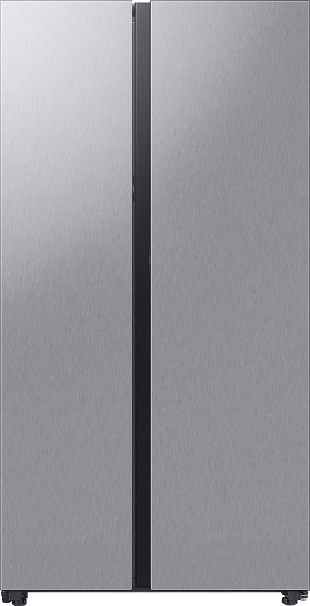 Front. Samsung - 36 in. Wide BESPOKE Side-by-Side Counter Depth Smart Refrigerator with Beverage Center - Fingerprint Resistant Stainless Steel.