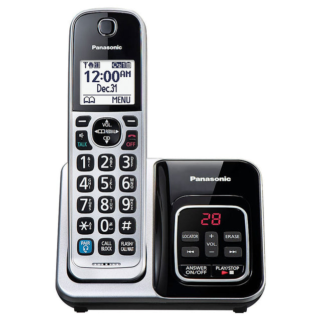 Angle. Panasonic - KX-TGD890S DECT 6.0 Expandable Cordless Phone System with Bluetooth Pairing for Wireless Headphones - Silver.