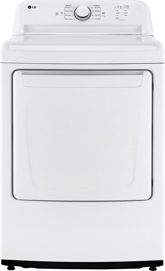 Front. LG - 7.3 Cu. Ft. Gas Dryer with Sensor Dry - White.