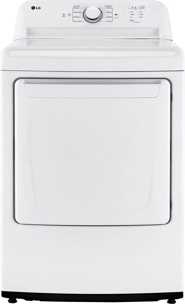 Front. LG - 7.3 Cu. Ft. Electric Dryer with Sensor Dry - White.