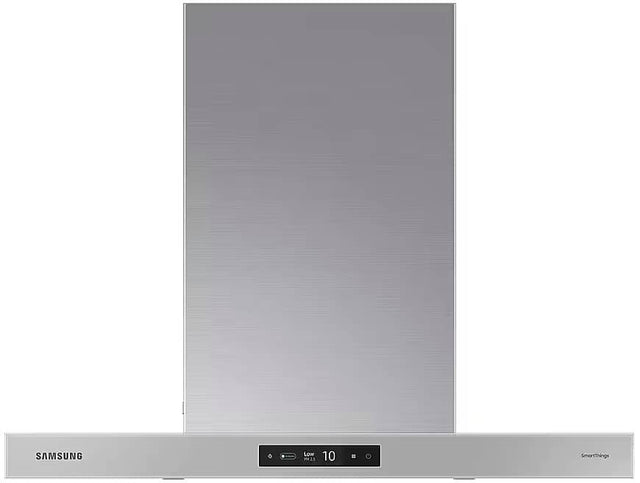 Front. Samsung - 30" BESPOKE Smart Wall Mount Hood - Gray.