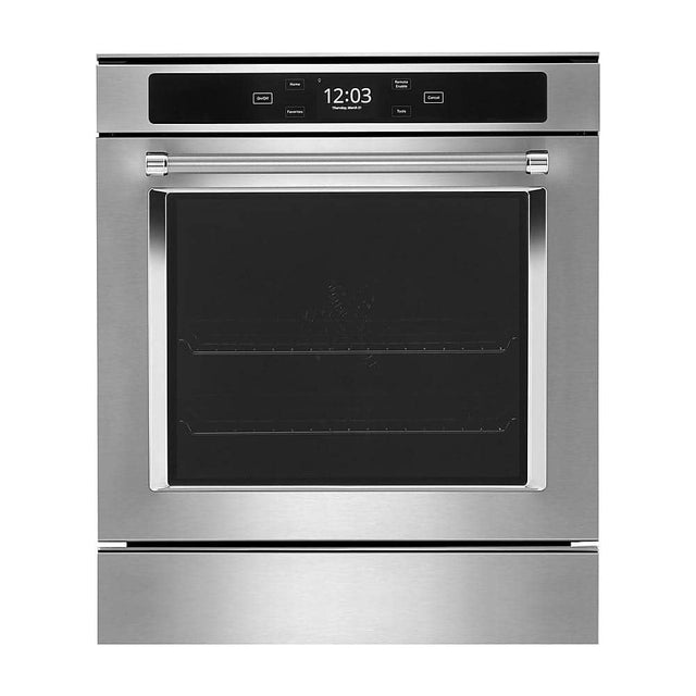 Front. KitchenAid - 24" Built-In Electric Convection Single Wall Oven with WiFi - Stainless Steel.