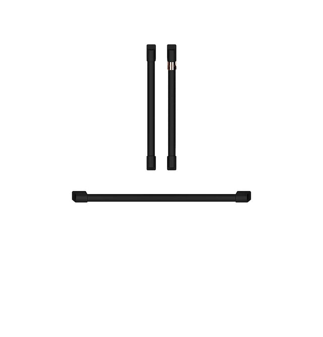 Front. Café - Handle and Knob Set for Café Wall Oven - Flat Black.