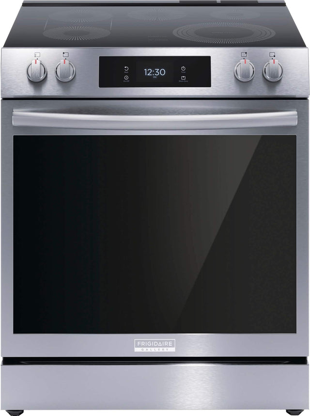 Frigidaire - Gallery 30 in. Wide 5 elements 6.2 Cu. Ft. Freestanding Electric Total Convection Range with Self-cleaning and Air Fry - Stainless Steel