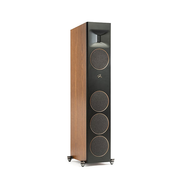 Front. MartinLogan - Motion XT F100 3-Way Floorstanding Speaker with 6.5” Midrange and Triple 6.5” Bass Drivers (Each) - Walnut.