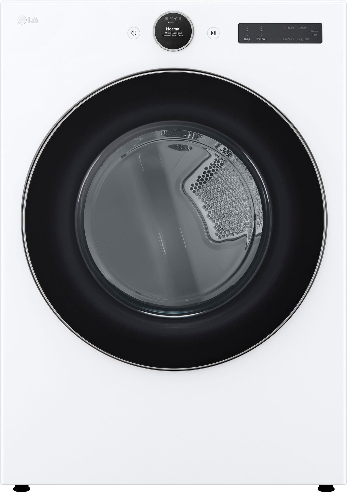 LG - 7.4 Cu. Ft. Stackable Smart Electric Dryer with Steam and Sensor Dry - White