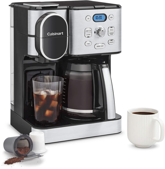 Alt View 11. Cuisinart - 12 Cup 2-In-1 Coffee Center Coffeemaker - Black Stainless.