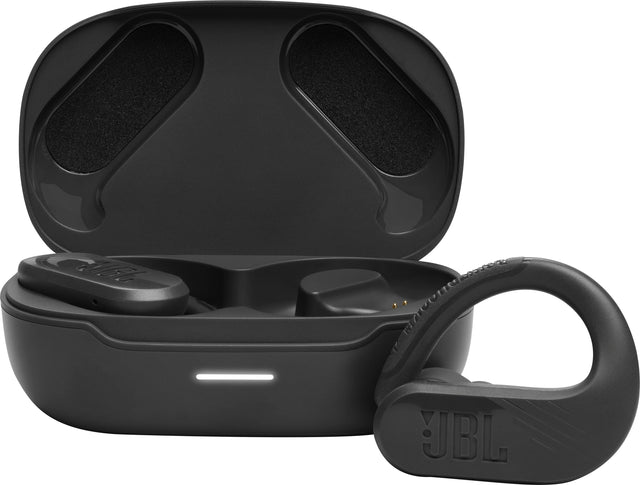 Front. JBL - Endurance Peak 3 Dust and Waterproof True Wireless Active Earbuds - Black.