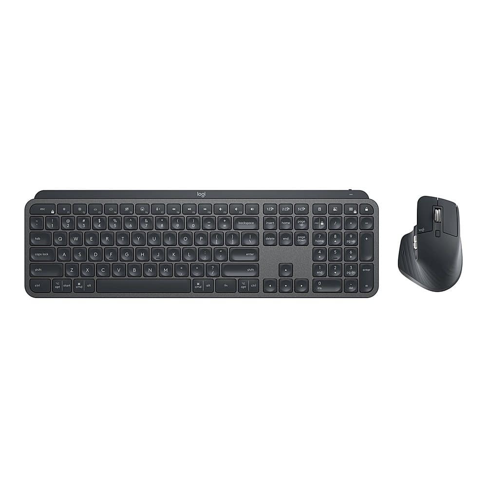 Logitech - MX Keys Combo for Business Full-size Wireless Scissor Keyboard and Mouse Bundle for Windows/Mac/Chrome/Linux - Graphite