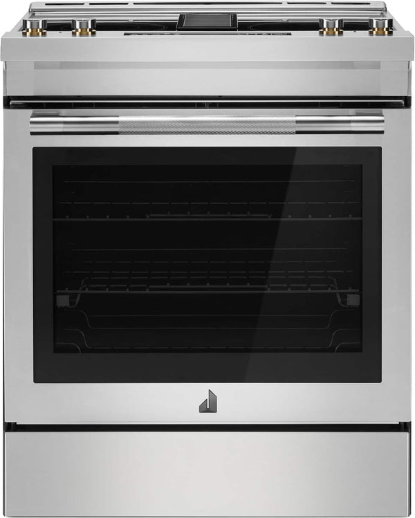 JennAir - 30 in. Wide 5 Elements RISE 6.2 Cu. Ft. Downdraft Slide-In Electric Convection Range with Dual-Choice Element - Stainless Steel