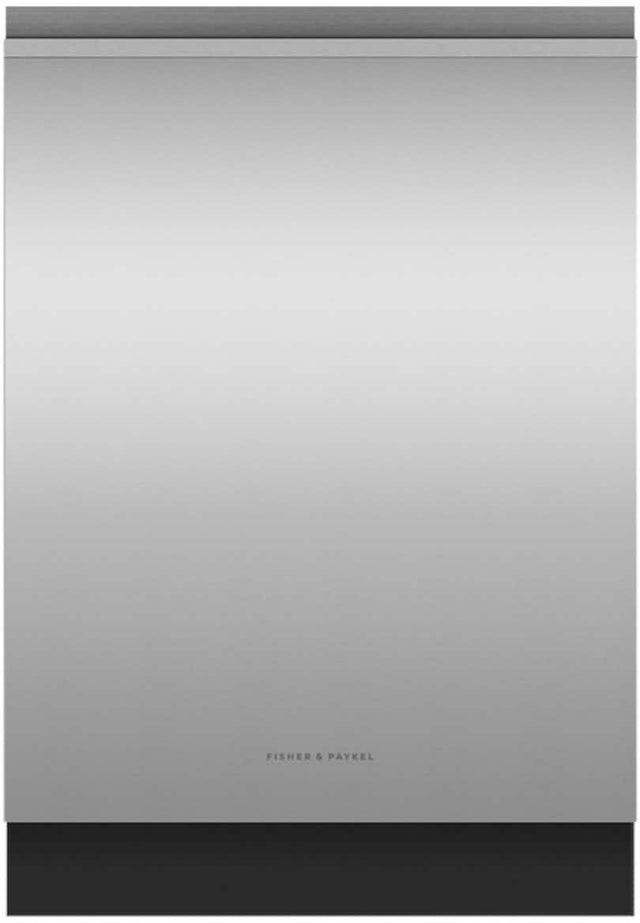Front. Fisher & Paykel - 24-in Top Control Built-in Dishwasher - Stainless Steel.