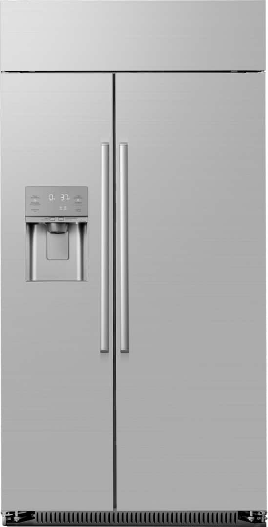 Front. Dacor - 24.0 Cu. Ft. Side-by-Side Built-In Refrigerator with Precise Cooling and External Water & Ice Dispenser - Stainless Steel.