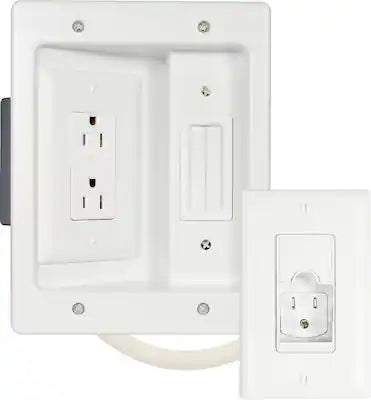 Sanus - In-Wall Cable Concealer Recessed Power Kit for Mounted TVs