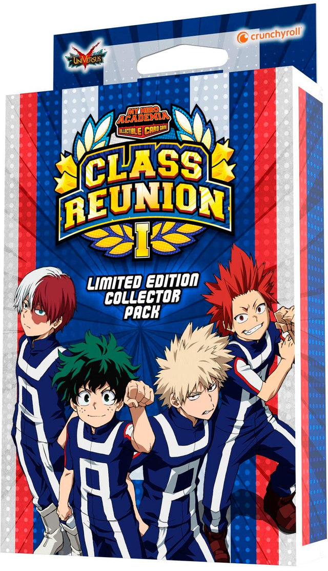 Front. UniVersus - My Hero Academia Collectible Card Game Class Reunion Collector Box.