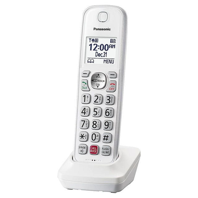 Angle. Panasonic - KX-TGDA83W Cordless Expansion Handset for KX-TGD81x and KX-TGD83x Series Cordless Phone Systems - White.