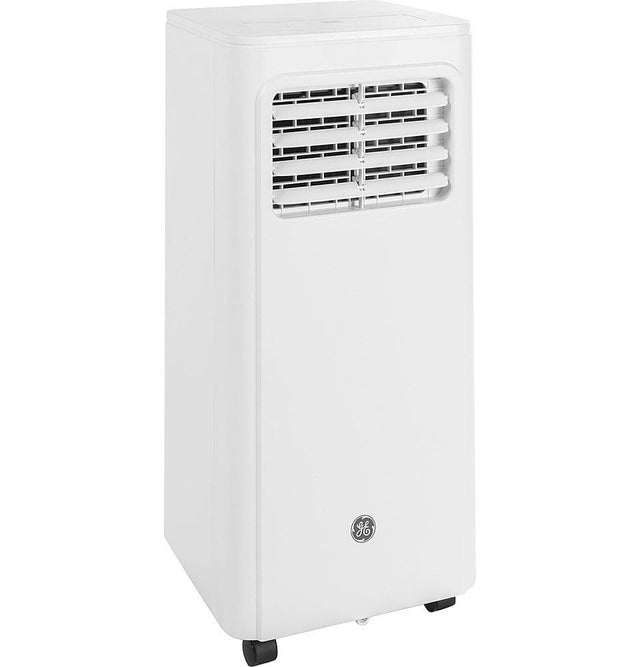 Front. GE - 150 Sq Ft 8,000 BTU Portable Air Conditioner - White.