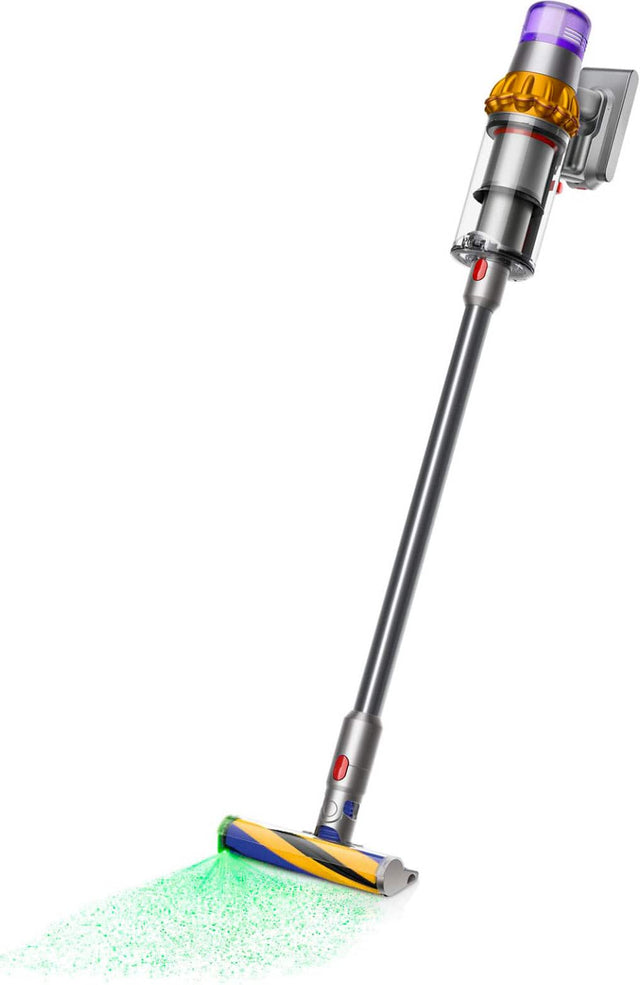 Front. Dyson - V15 Detect Cordless Vacuum with 8 accessories - Yellow/Nickel.