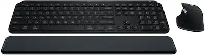 Logitech - MX Keys S Combo Advanced Full-size Wireless Scissor Keyboard and Mouse Bundle with Palm-rest