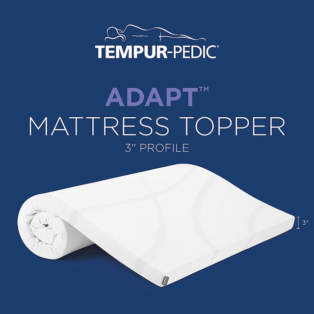 Front. Tempur-Pedic - TEMPUR-Adapt® 3" Memory Foam Mattress Topper, King - White.