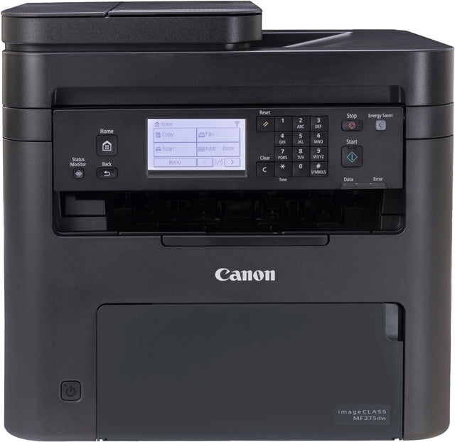 Front. Canon - imageCLASS MF275dw Wireless Black-and-White All-In-One Laser Printer with Fax - Black.