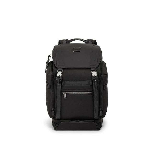 Front. TUMI - Alpha Bravo Expedition Flap Backpack - Black.