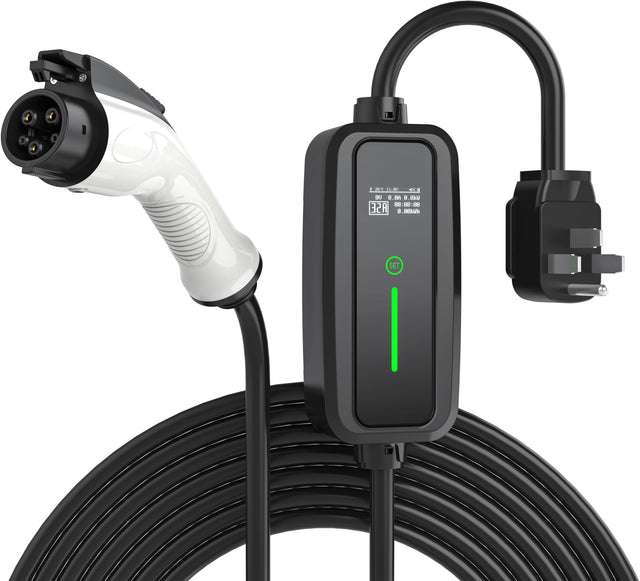 Front. Rexing - J1772 Level 2 NEMA 14-50 Portable Electric Vehicle (EV) Charger - up to 32A - 17' - Black.