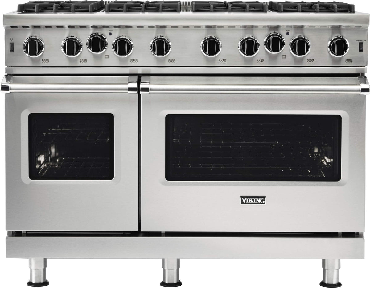 Viking - 48 in. Wide 8 Burner 5-Series Gas Open Burner Range - Stainless Steel