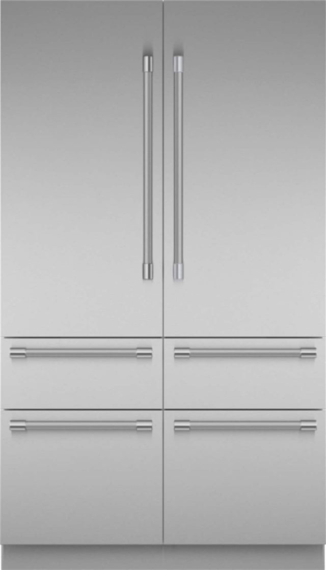 Front. Thermador - Freedom Collection 27.7 Cu. Ft. French Door Built-in Smart Refrigerator with Professional Series Handles - Stainless Steel.